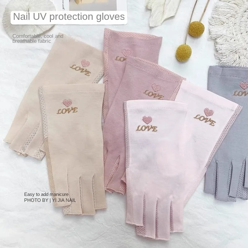 2Pcs Anti UV Rays Protect Gloves Nail Gloves Led Lamp Nail UV Protection Radiation Proof Glove Manicure Nail Art Tools
