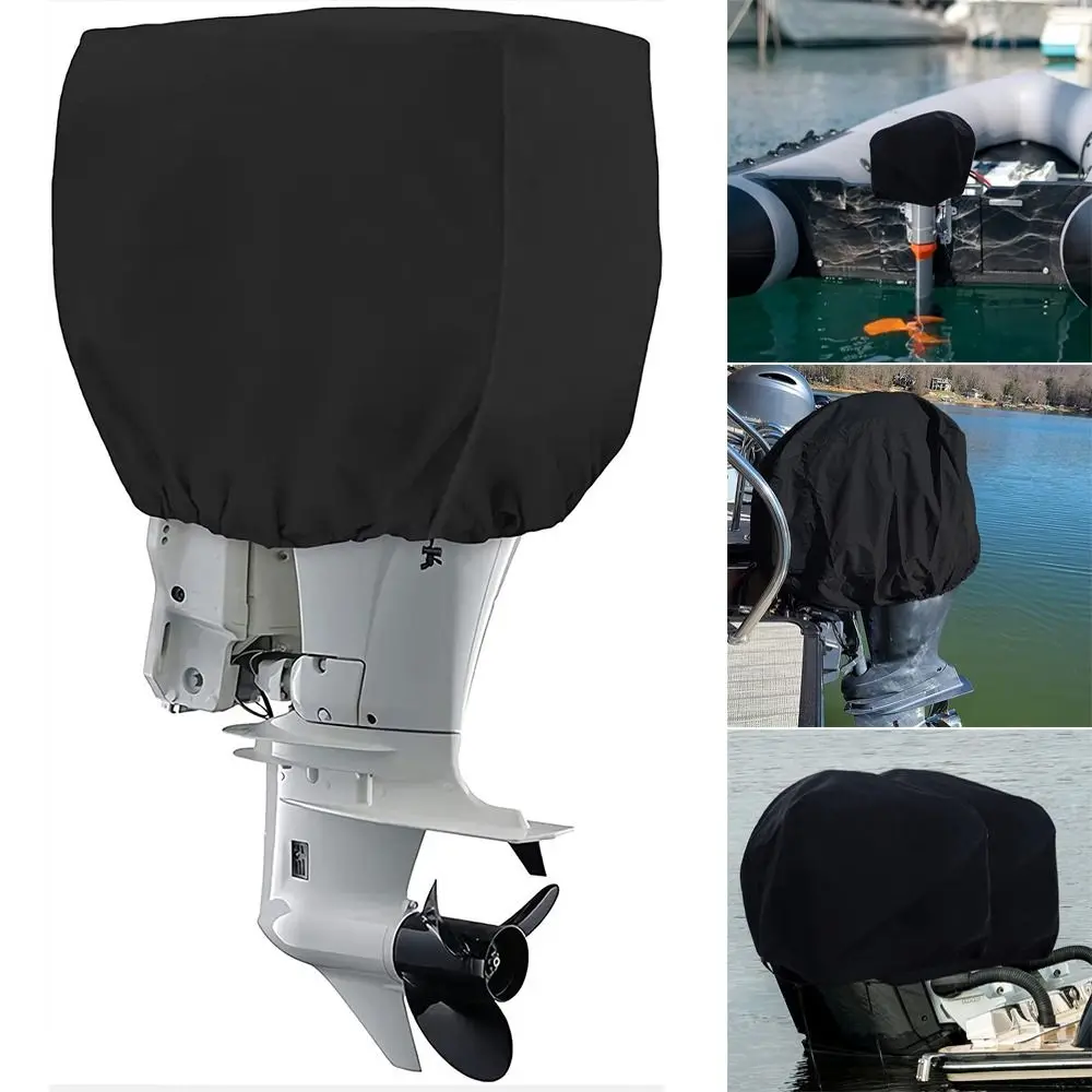 New 15-150HP Full Outboard Engine Cover Anti-scratch Sun Protection Paddle Hoist Cover 210D Oxford Cloth Waterproof Cover