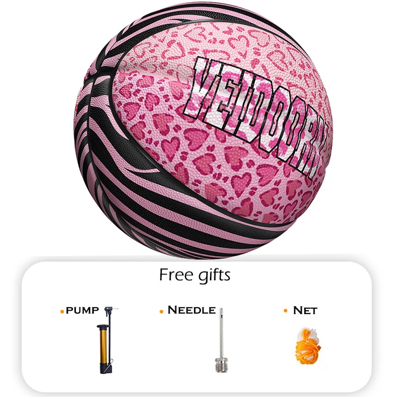 Trendy Pink Leopard Basketball Close-Up