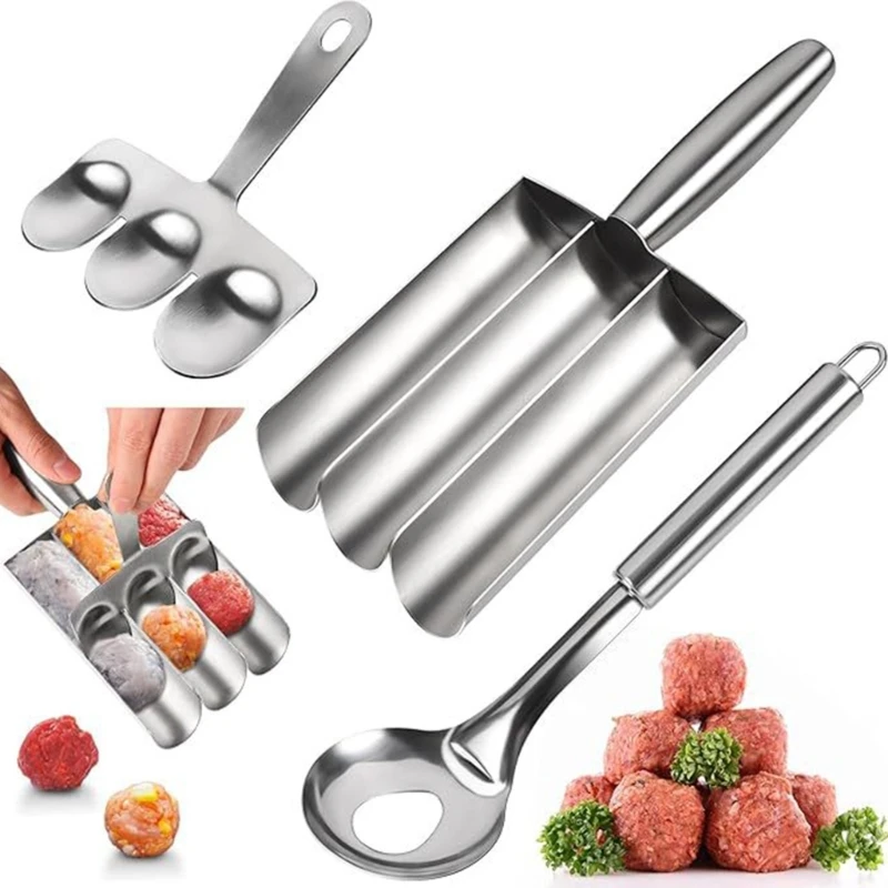 

3 шт., машина для изготовления фрикаделек с режущими лопаточками, удобные формы для изготовления фрикаделек, металлическая для