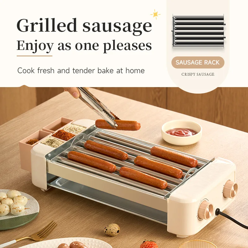 YR Home small hot dog machine dormitory multi-functional sausage grill fully automatic breakfast sausage grill 4