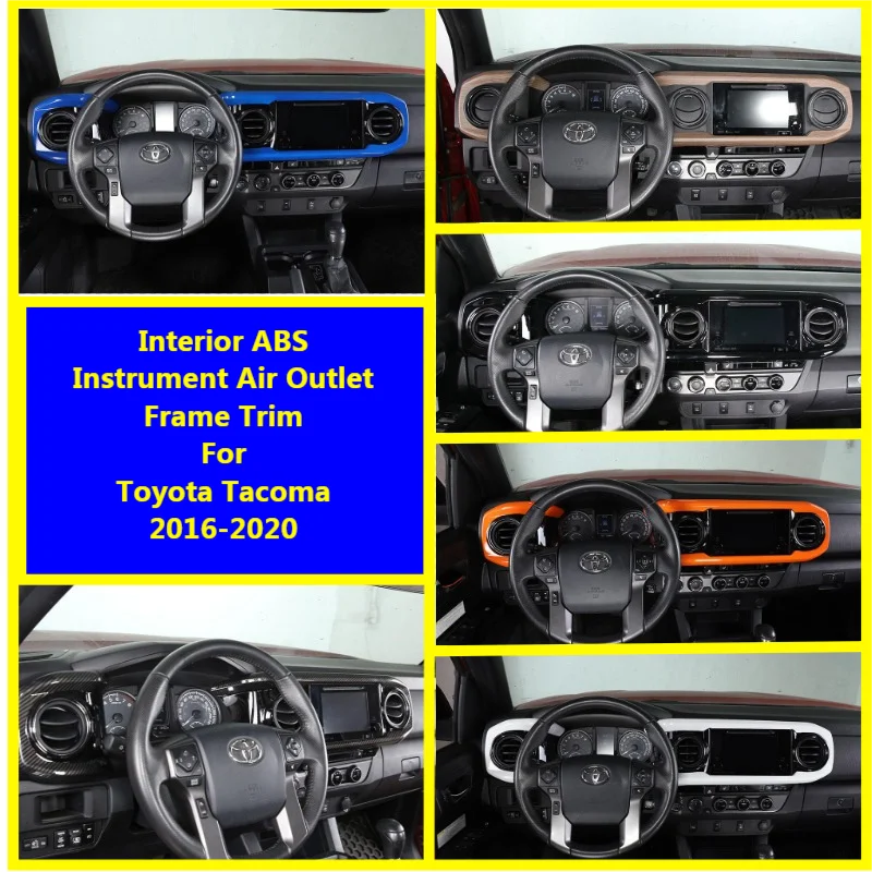 

NEW ARRIVAL For Toyota Tacoma 2016-2020 ABS Instrument Air Outlet Vent Frame Trim Decorative Sticker Car Accessories 2PCS SET