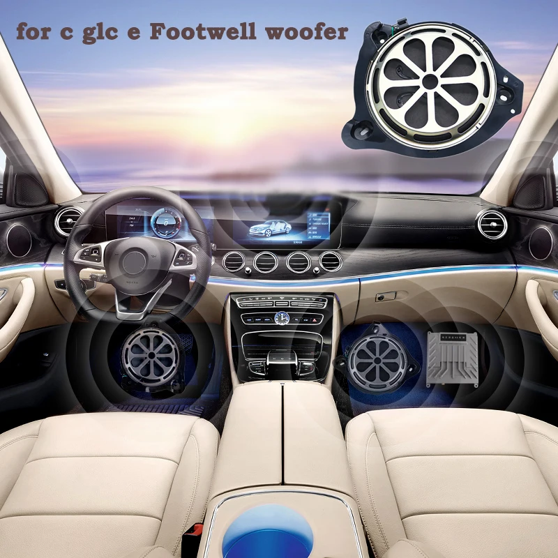 For Mercedes Benz C E GLC Class W205 C205 W213 X253 Cab Footwell Woofer Speaker Car Audio Cover Loudspeaker Trim Ambient Light