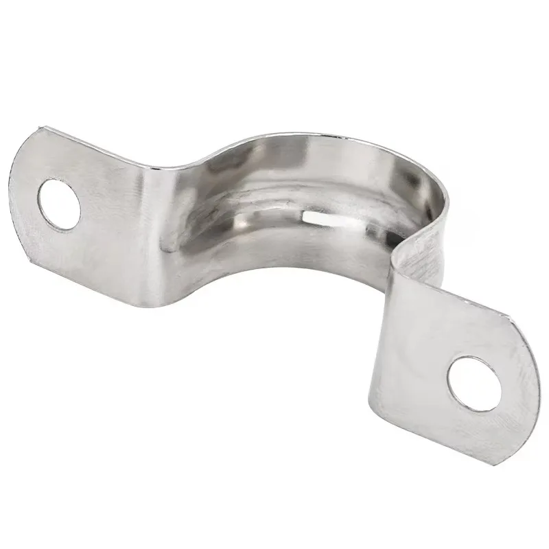 20Pcs 304 Stainless Steel Pipe Strap Clamps - 2 3/8" (60mm) Internal Diameter, 2-Hole U-Bracket For Conduit & Tubing