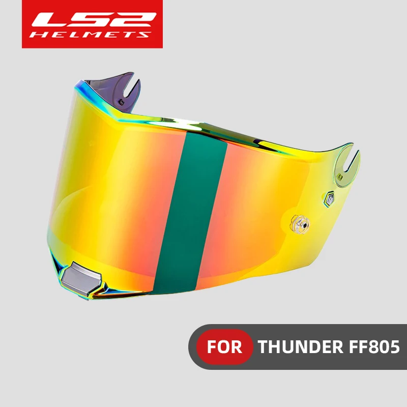 Visiera Per Casco Moto Originale Ls2 Thunder Ls2 Ff805 Visiera Extra Rossa Cromata Trasparente