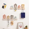 Cartoon Solid Wood Key Storage Holder Rack Indoor Porch Wall Hanging Hat Bag Coat Hanger Home Entrance Decor Decorative Hook 4
