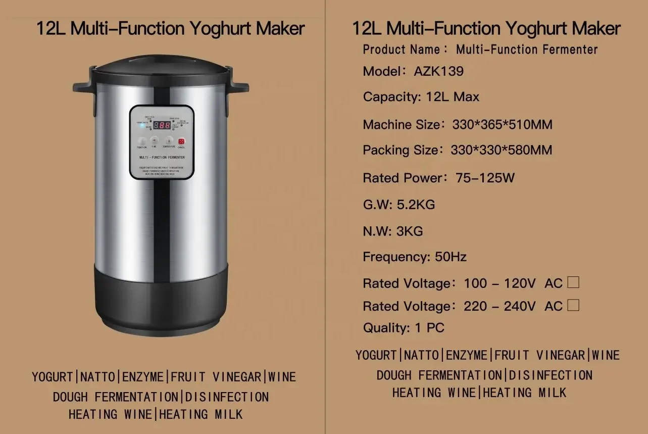 12 liter multi function yogurt maker AZK139 Natto maker Sweet wine maker made in China with high quality 4