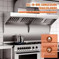 VEVOR 4/5/6/7/8/9FT Commercial Exhaust 201 Stainless Steel Concession Hood Under Cabinet Range Hood Kitchen Vent Hood Sliver 2