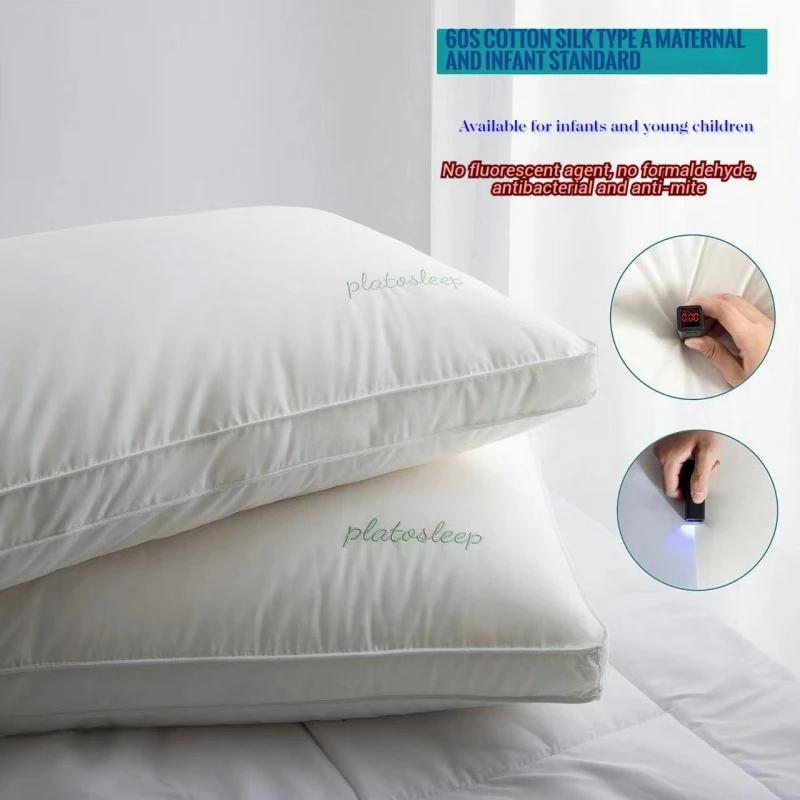 1PC White Ultra Soft Bed Sleeping Pillow 48x74cm Cotton skin friendly pillow Hypoallergenic Machine Washable Bed Pillow 2