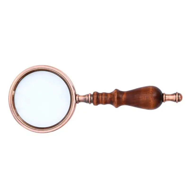 

Vintage Magnifying Glass 10X Reading Magnifiers Antique Copper Magnifier With Sandalwood Handle High Magnification Magnifier For