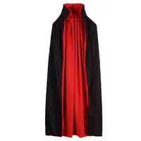 Halloween Women Men Clothes Cosplay Costume Adult Stand Collar Hooded Cape Black Red Reversible Cap Vampire Halloween Party 4