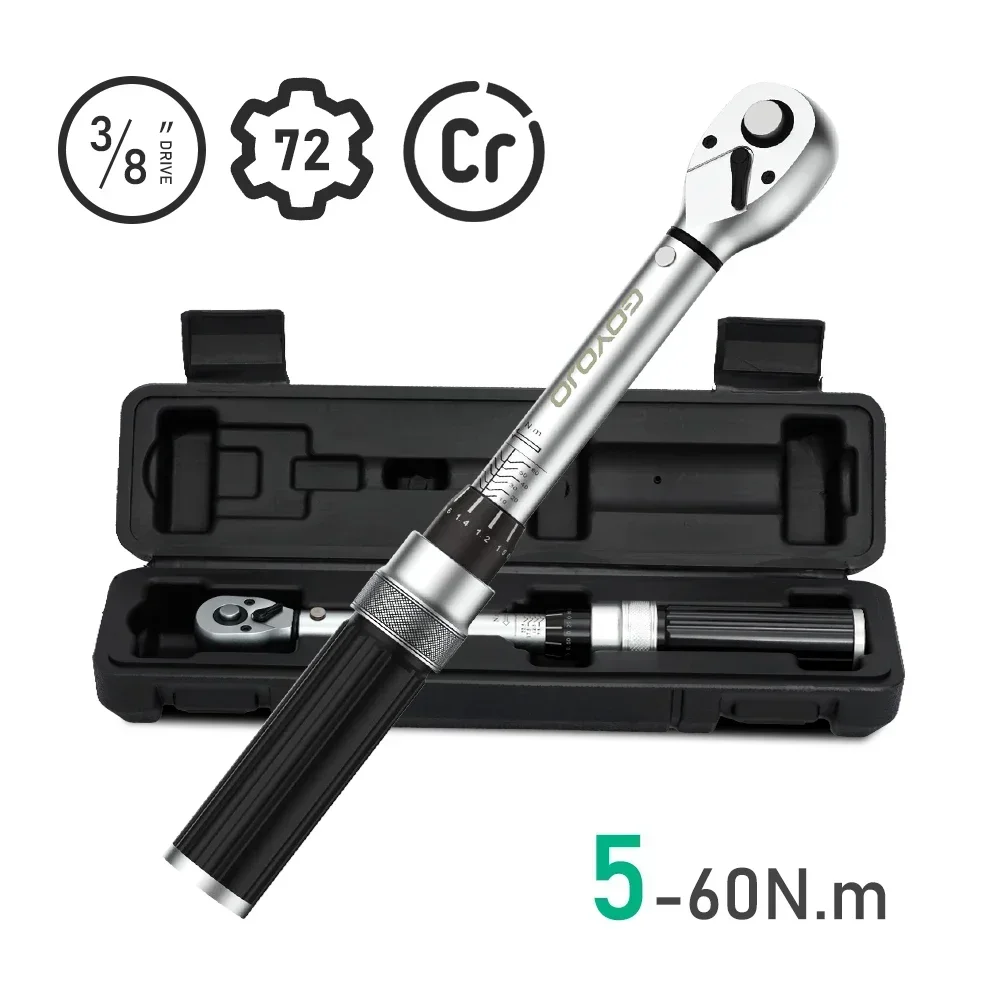 Torque Wrench 3/8&rdquo; Torque Wrench 5-60N.m Square Drive 1/4&rdquo; Pro Torque Wrench 5-25N.m Professional Bicycle Automotive Repair Tool