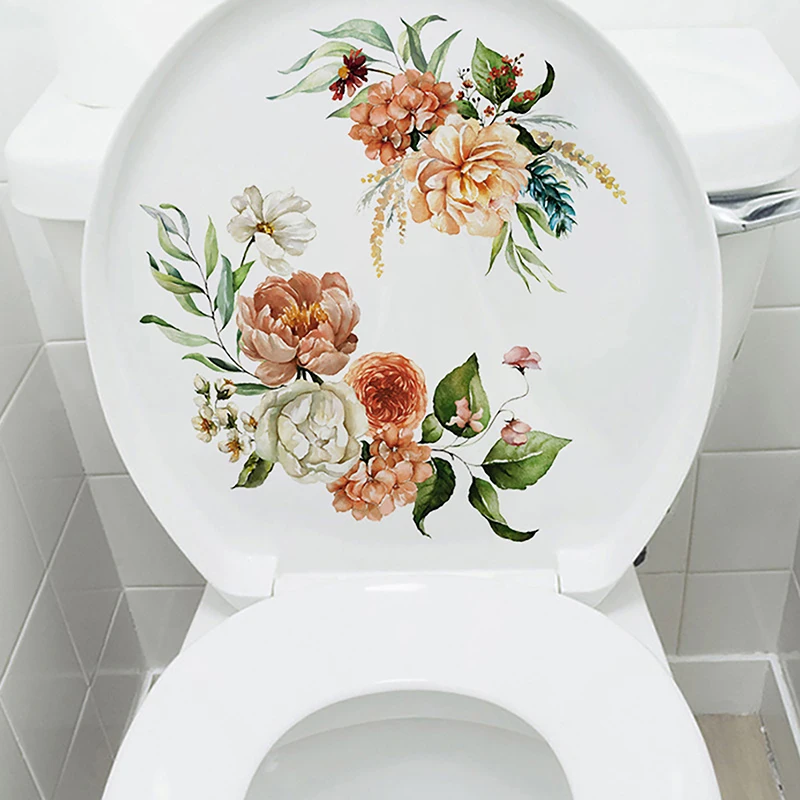 Toilet Stickers Butterfly Flower Toilet Seat Stickers Bathroom Home Decor Ornaments