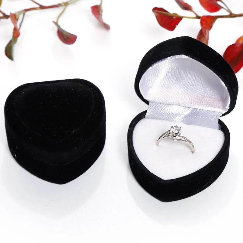 Fashionable and Exquisite Velvet Love Ring Earrings Pearl Treasure Box Storage Gift Wedding Love And Proposal Ring Gift Box