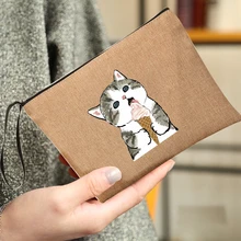 

Cosmetic Bag Woman Cat Fashion Travel Cosmetic Bag Zipper Cosmetic Makeup Brusheslipstick Cosmetics Storage Bag Free Shopping