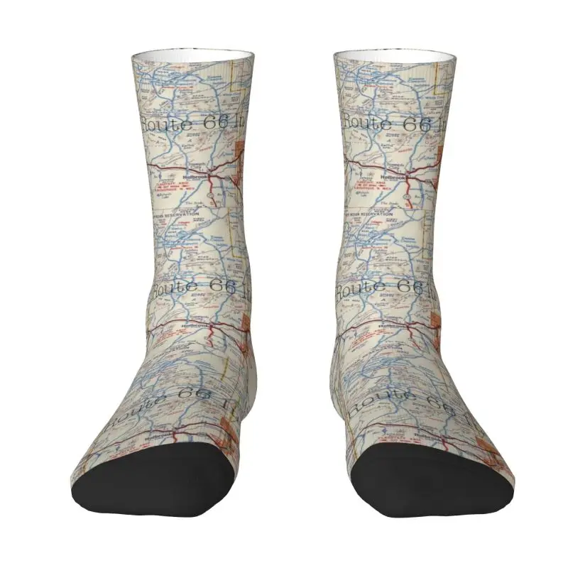 Route 66 Road Map New Mexico Dress Socks For Men Women Warm Fashion Novità Calzini Dell'Equipaggio Delle Autostrade Degli Stati Uniti