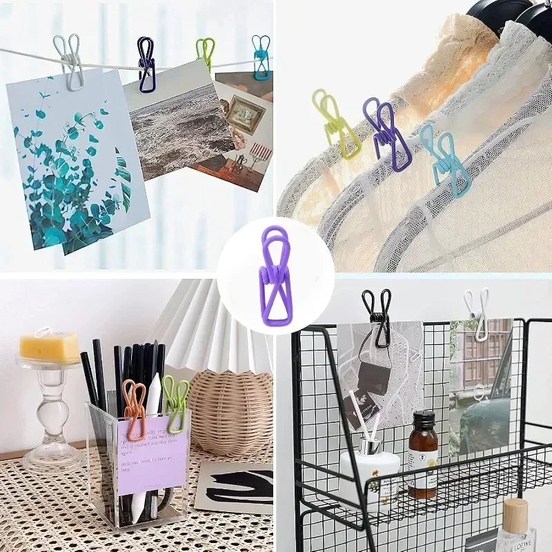 50/1PCS Colorful Sealing Clip Steel Wire Bag Clips Multifunctional Storage Clamp Clothespin Food Snack Fixing Portable Seal Pegs 5