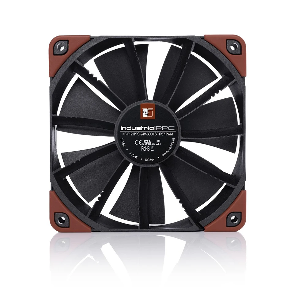 Фото Чехол для компьютера Noctua NF-F12 industrialPPC вентилятор тихий 120 мм ШИМ 12 В/24 в 2000/3000 об/мин 12 см вентилятор охлаждения процессора №5