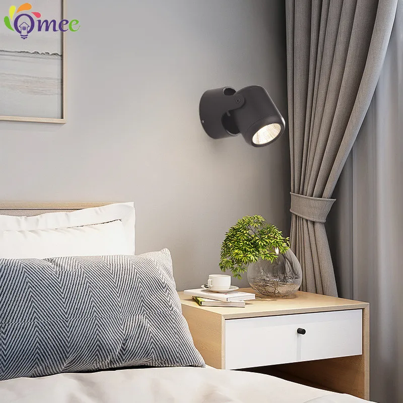 Modern Minimalist Wall Lamps Living Room Bedroom Bedside Luster AC90V-260V LED Indoor Black White Lamp Aisle Lighting decoration