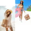 Mesh single shoulder tote bag for women, hand-held for washing, swimming, clothing storage, beach bag 5