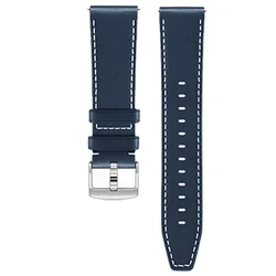 Genuine Leather Watch Strap, 20mm/22mm - Premium Sports Band Replacement - 1pcs 22MM (Blue)
