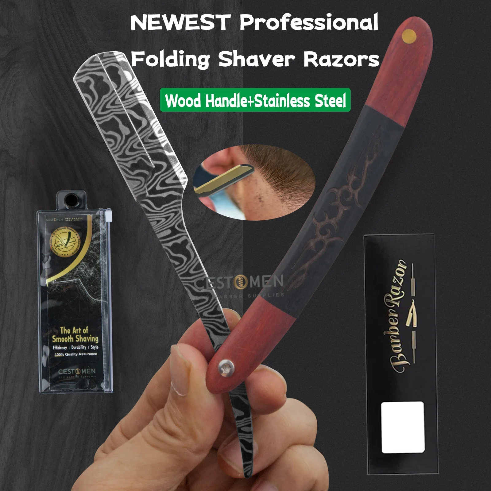 Nuovi Uomini Manuale Straight Edge Barbiere Rasoio Depilazione Rasoi Barba Styling Lame Sostituibili Taglio Di Capelli Barba Strumenti Per La Rasatura