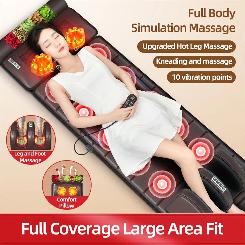 Matelas de massage complet pour la maison, inclinable automatique, vibration intelligente, pétrissage de la colonne cervicale, taille et dos 1
