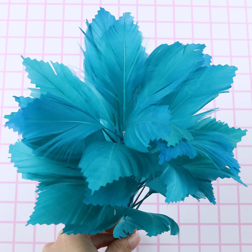 10-12inch Multicolor Turkey Goose Feather Flower Triangle Tipped Coque Free Bendable Feather Plumas Crafts DIY Lady Headdress