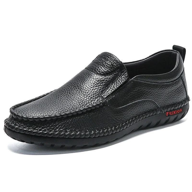 

Cowhide Leather Men Casual Shoes Male Walking Spring New Soft Soles Men's Breathable Slip-On Sewing Cozy Size 38-44 Footwear