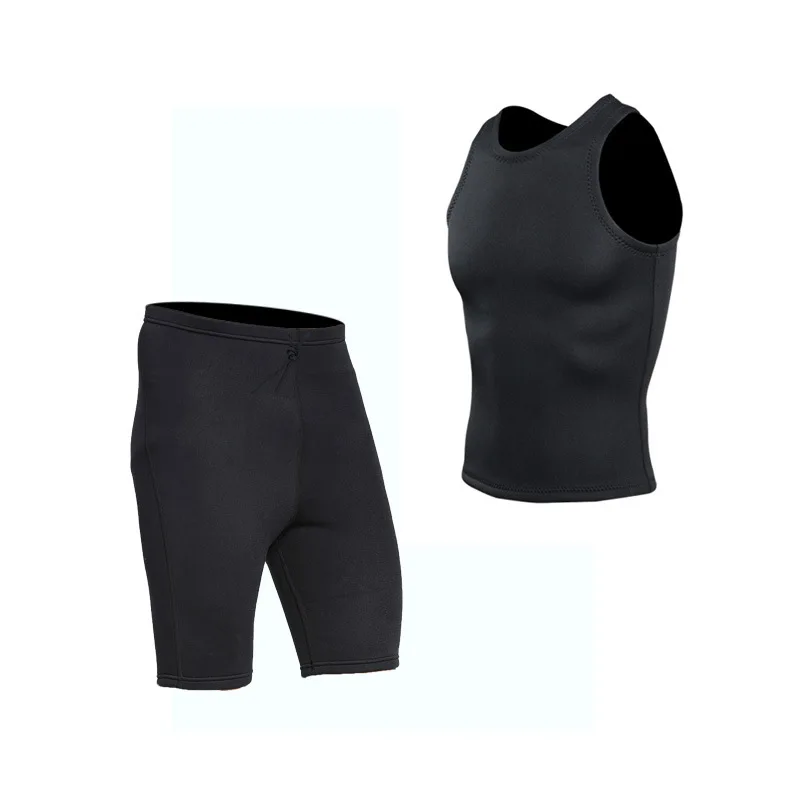3mmround Neck Warm Diving Vest Split Zip-Free Neoprene Swimming Vest Outdoor Short Sleeve Men