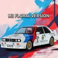 1:24 Scale BMW M3 Model Toys Cars Alloy Diecast with Light Sound Vehicle Wheel Pull Back Miniature Car Boys Children's Day Gifts 1