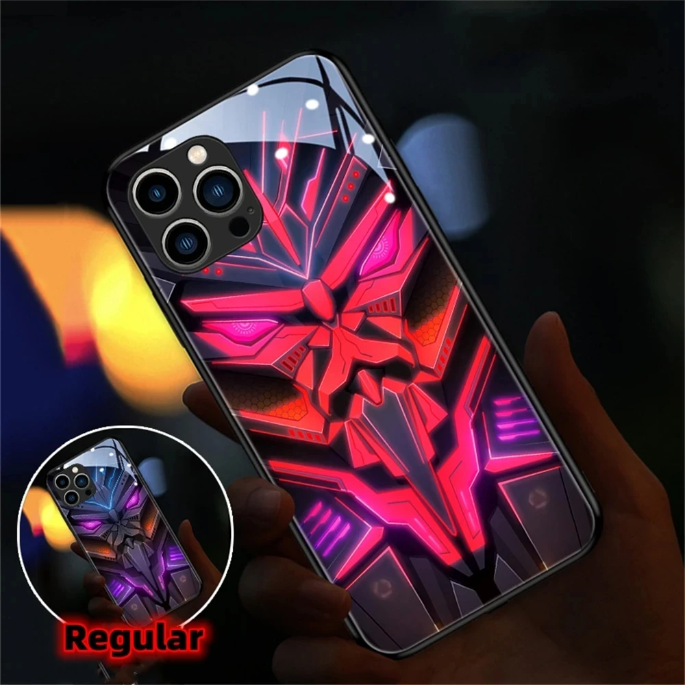 Popular Mechanical Armor LED Light Up Glowing Luminous Phone Case  For Huawei P60 P50 P40 P30 Pro Plus Mate 60 50 50E 40 30 20