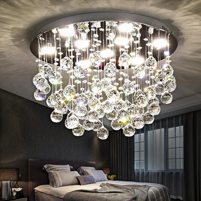 

Crystal chandelier flush installed K9, living room bedroom chandelier, modern chandelier lamp, dining room, bedroom, bathroom