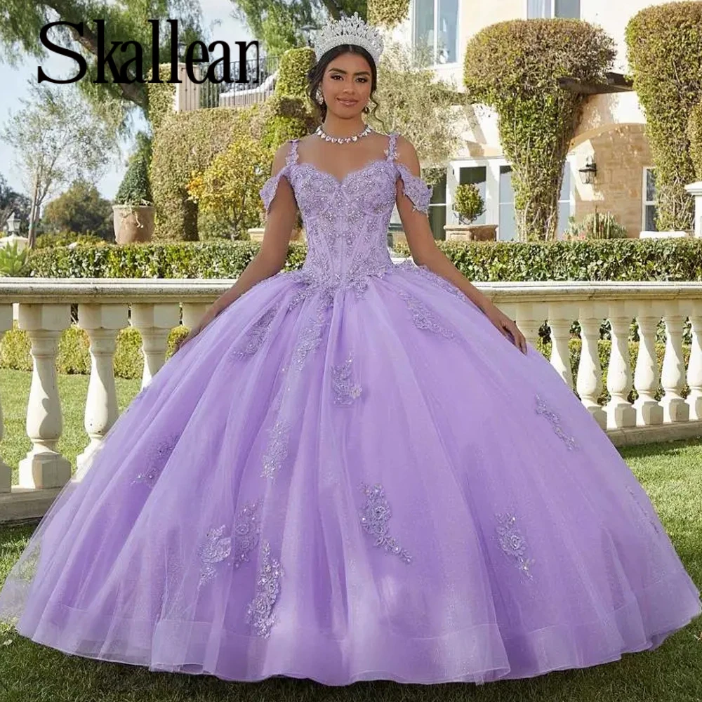 Quinceanera Dresses Skallean Charming Diamonds Ball Gown Pleat Draped