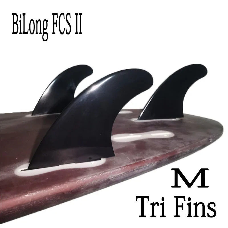 Surfboard Fins 3PCS Set BiLong FCS II G5 High Quality Plastic Nylon+fiberglass M Size New Surfing Quilhas Tri Fins surfboard fin