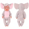 Elephant One-piece Suit Animal Shaped Plush Clothes For 18 inch American & 43 Cm Baby New Born Dolls Clothes,Our Generation Toys 4