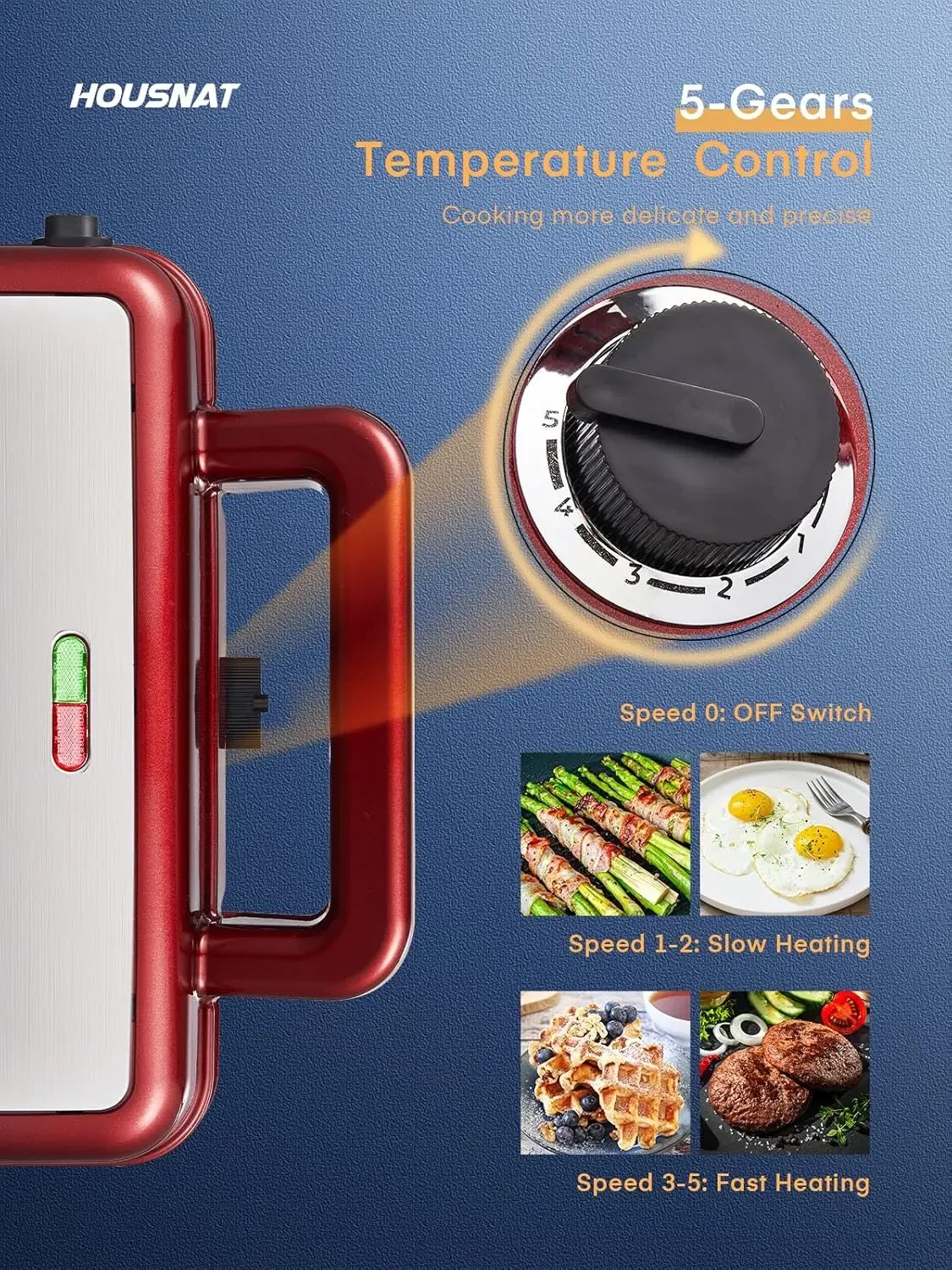 Sandwich Maker, 3 in 1 Waffle Maker with Removable Plates, 1200W Panini Press with Interchangeable Non-Stick Plates, Ind 3