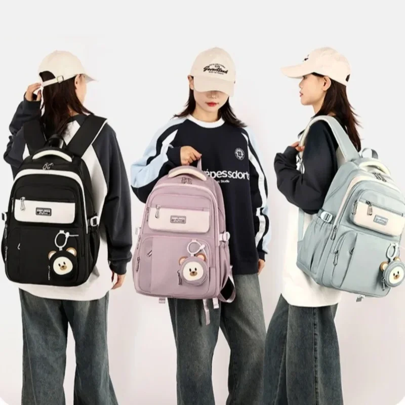 Lightweight Oxford Fabric School Backpack for Women and Boys