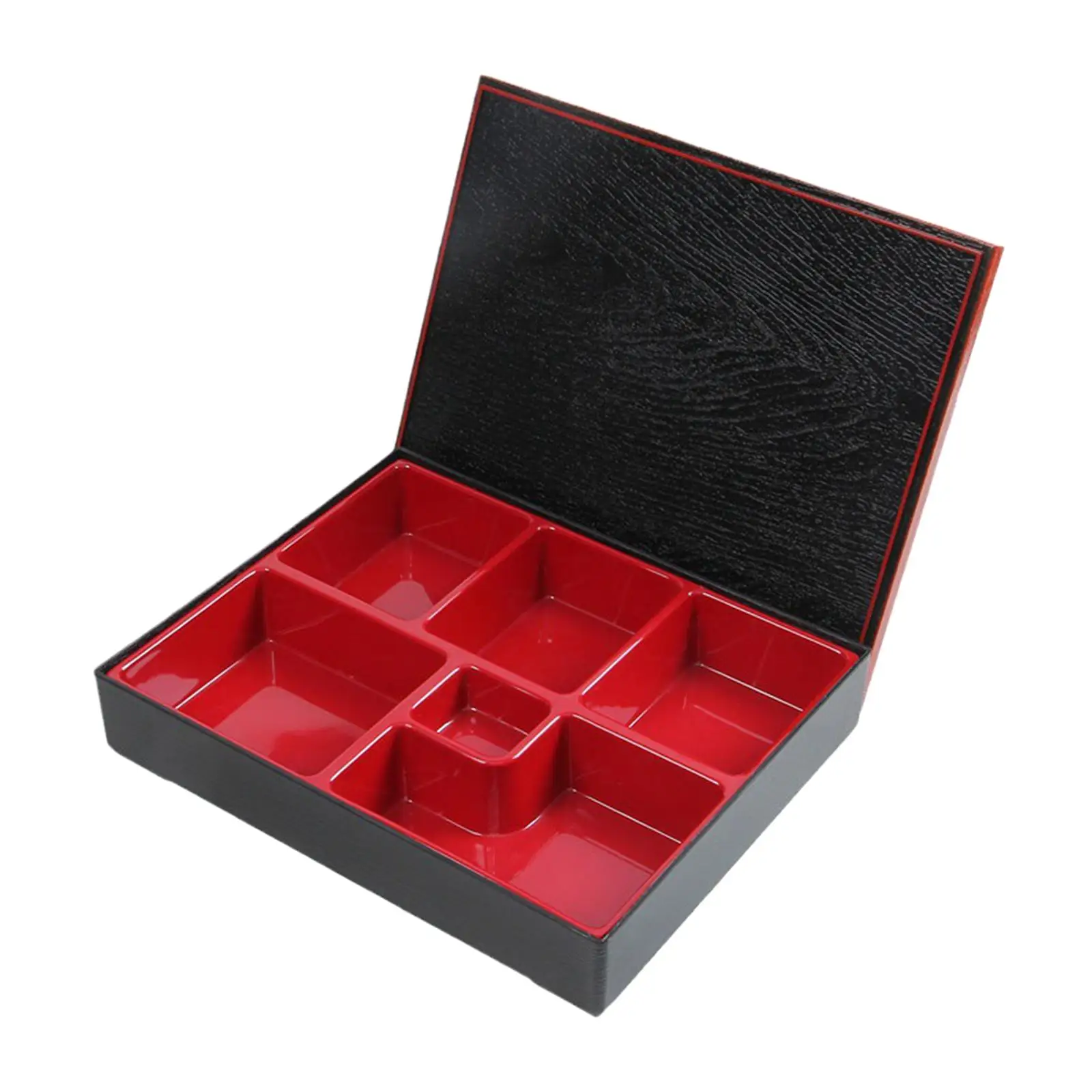 Japanese Bento Box Lunch Box Red and Black with Lid Food Container Traditional