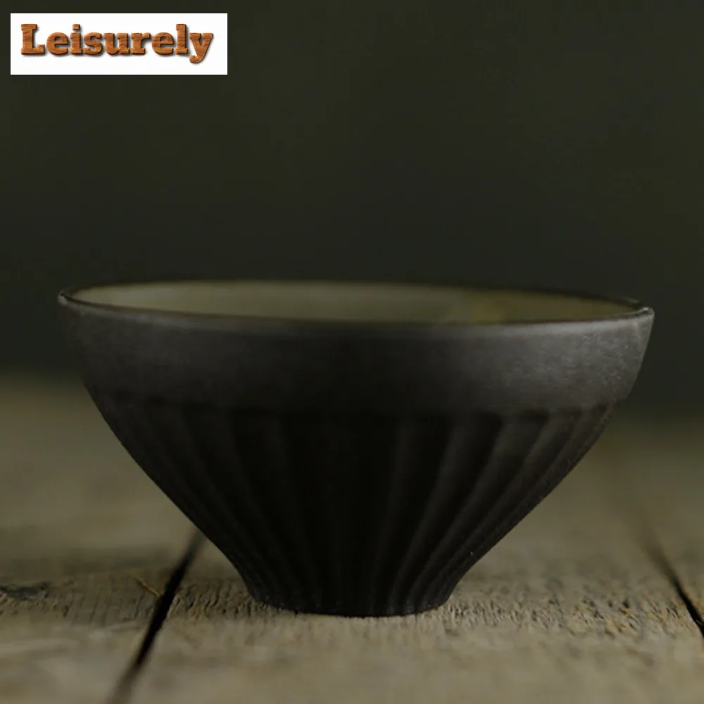 Japanese Cone Tea Cup Handmade Stoneware Kiln Change Teacup Personal Cup Crude Pottery Tea Bowl Kung Fu Tea Master Cup Drinkware