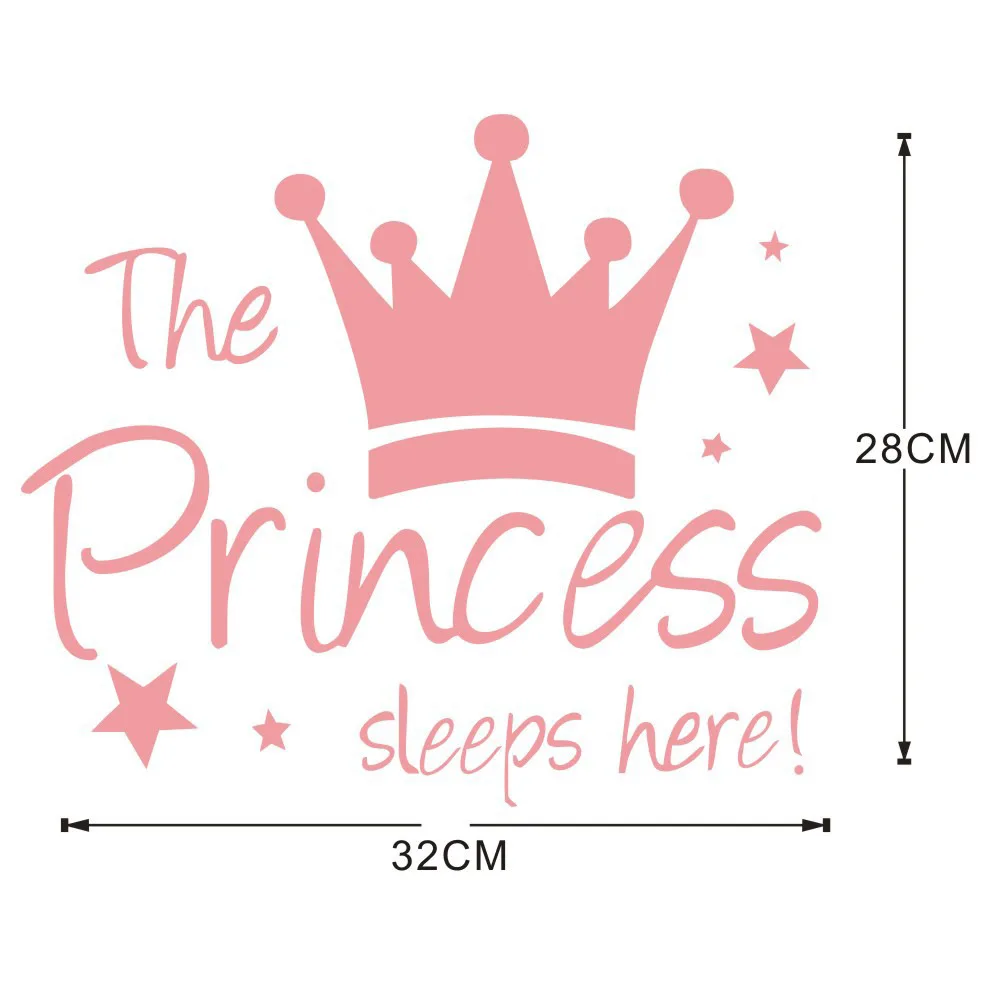 Kids Living Room Removable Decal The Prince Sleep Here Princess Bedroom Decor Baby Wall Sticker Crown Mural Background