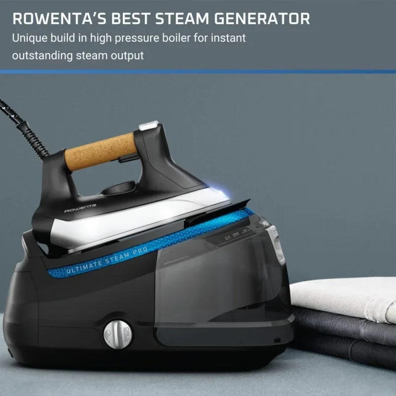 Rowenta Ultimate Steam Pro Stainless Steel Soleplate Professional 1800W Steam Iron Station 44 Ounce Removable Tank Boiler