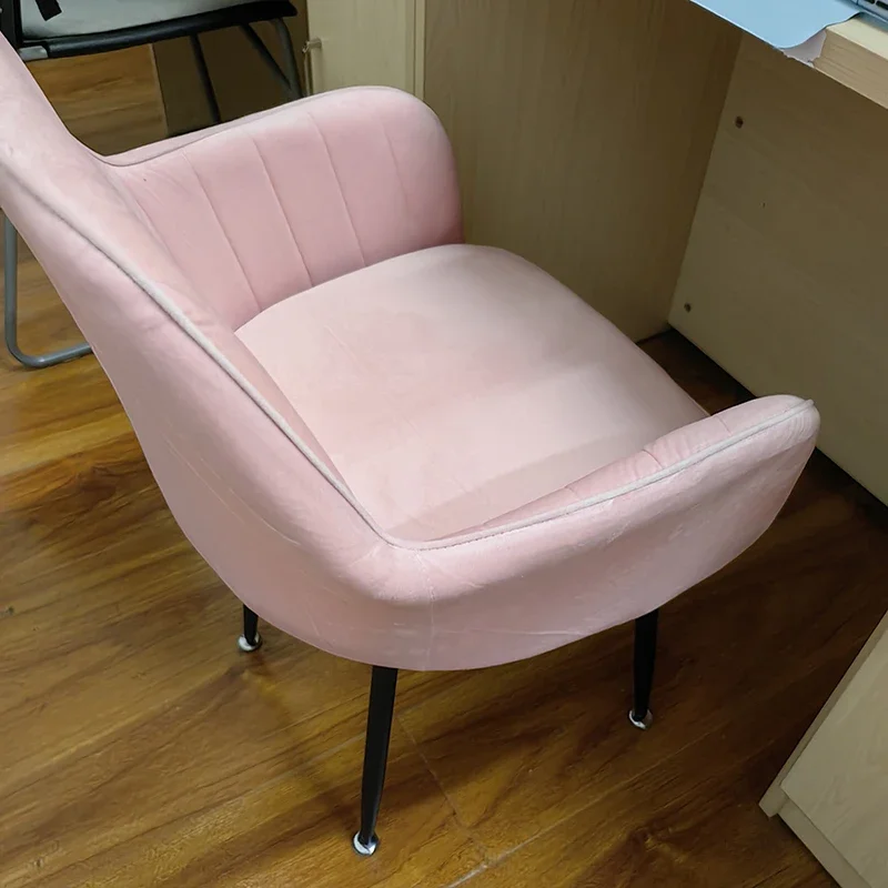 Description Picture 3 of itemNordic Velvet Dining Chair for Kitchen Furniture Home Dining Room Chairs Light Luxury Casual Backrest Dressing Manicure Chair