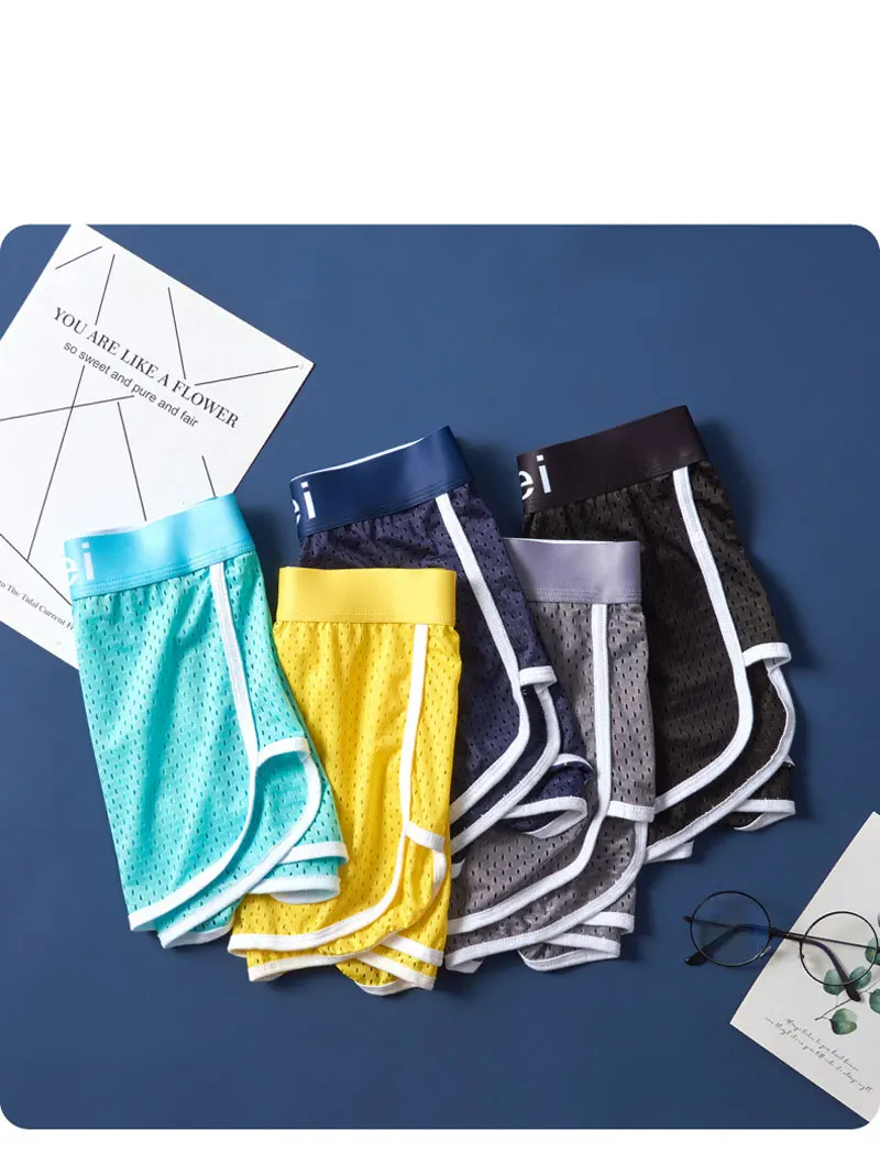 Description Picture 5 of itemSummer Ice Silk Mesh Breathable Loose Mens Boxer Shorts Comfortable At Home Underpants Male Arrow Panties Underwear Calzoncillos