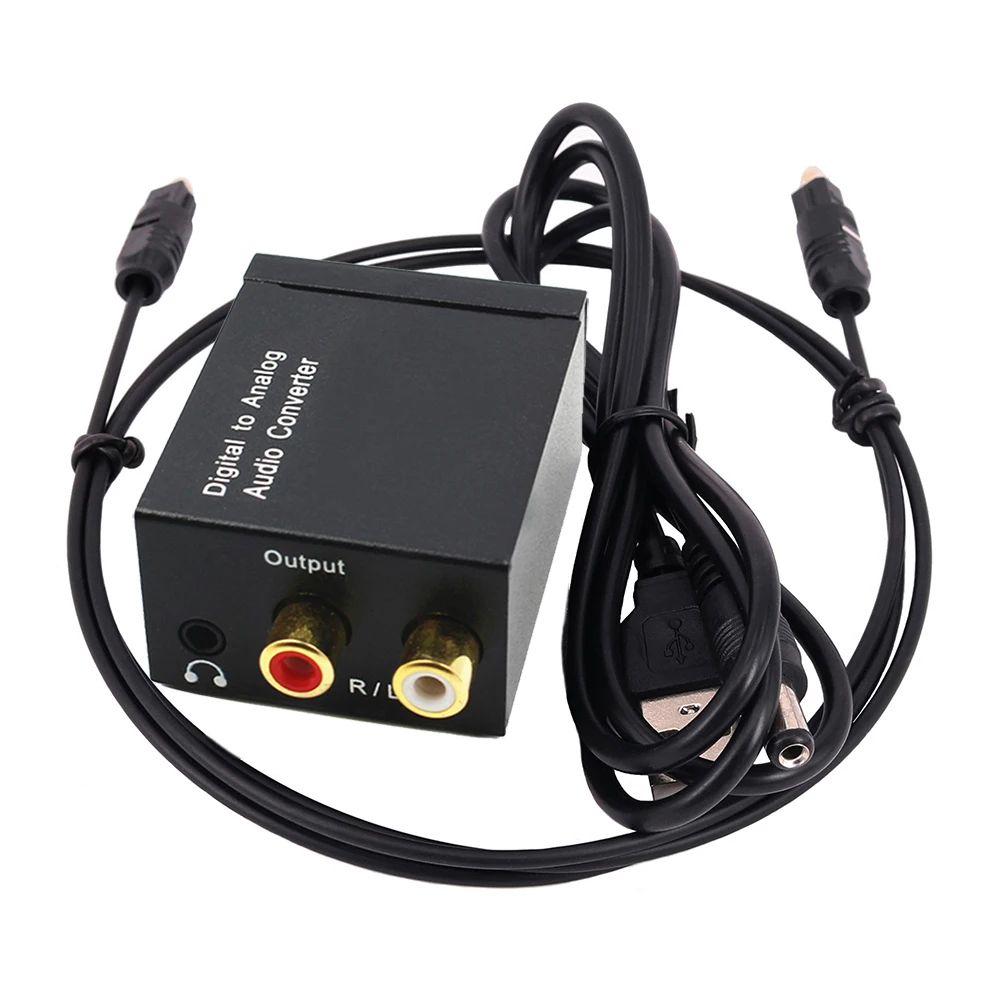 Audio Converter Coaxial Optical Fiber Toslink Digital to Jack 3.5mm Analog For RCA SPDIF Digital