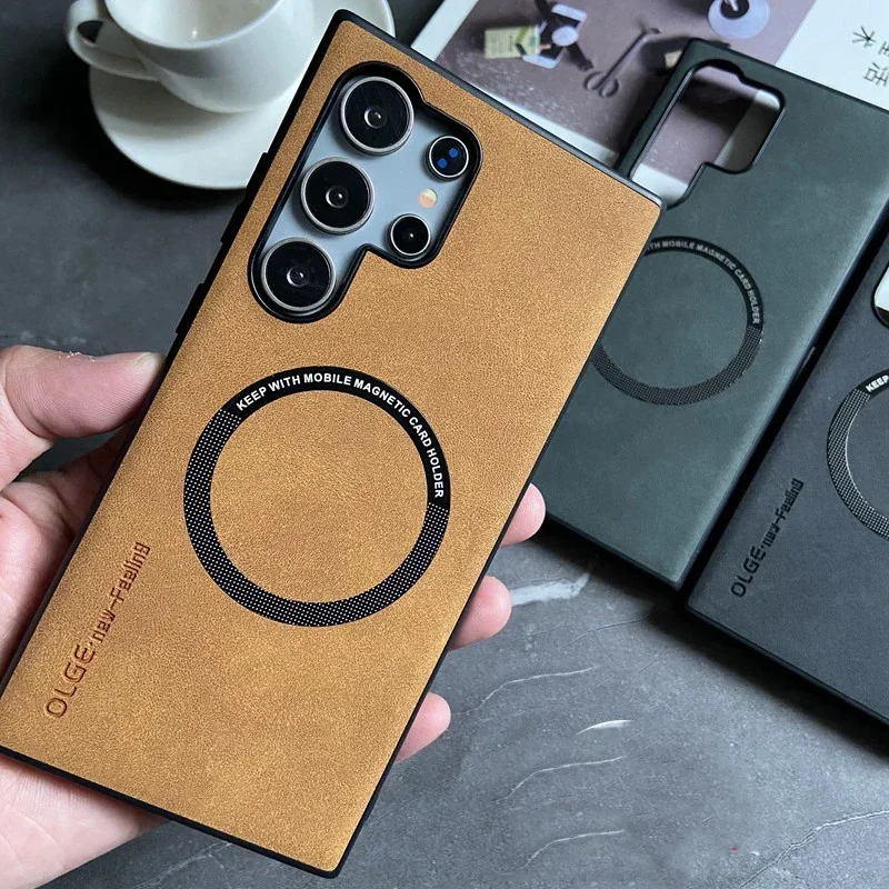 Premium Magnetic Leather Shockproof Phone Case