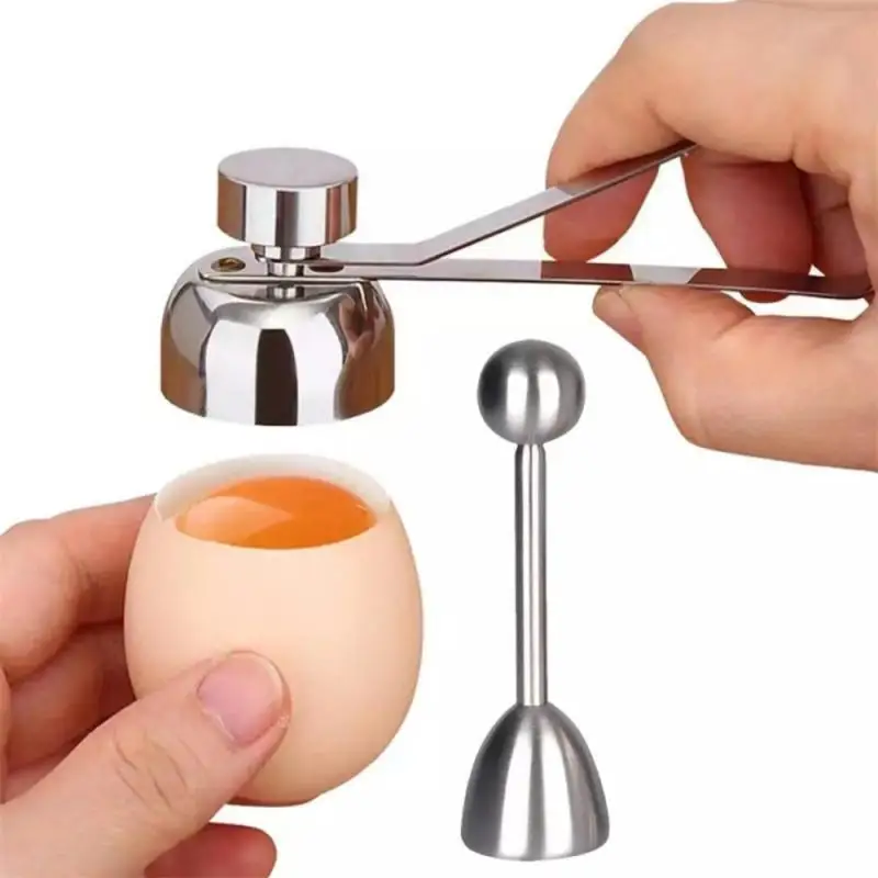 Egg Shell Opener Egg Opener Stainless Steel Boiled Egg Shell Breaker Metal Shell Opener Making Custard Pudding Kitchen Baking Supplies