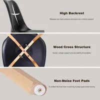 Mid-Century Modern Dining Chairs Set of 4 with Wood Legs, PU Leather Cushions for Kitchen and Living Room 5