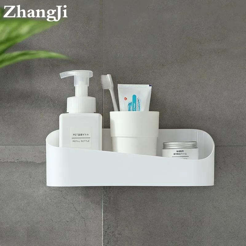 Zhangji High Quality Bathroom Kitchen No Drill Traceless Wall-Mounted Shelf Rack Holder Adhesive Storage Box Bathroom Accessory Zhangji High Quality Bathroom Kitchen No Drill Traceless Wall-Mounted Shelf Rack Holder Adhesive Storage Box Bathroom Accessory