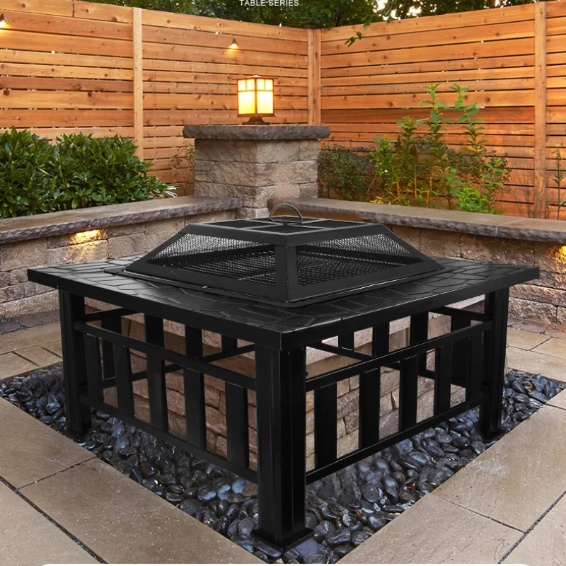 Household Fire Pits Outdoor Heaters Steel table Charcoal fire pit